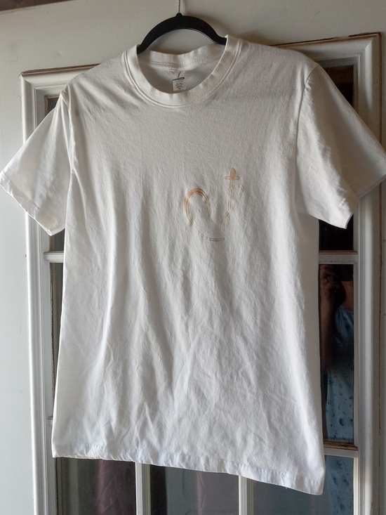 Caribbean Tops - Caribbean White Short Sleeve Tee with Light Tan Chest Accent